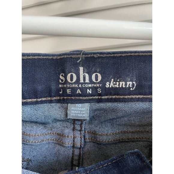 Soho New York & Company Dark Blue Skinny Jeans size 10 - Picture 3 of 9